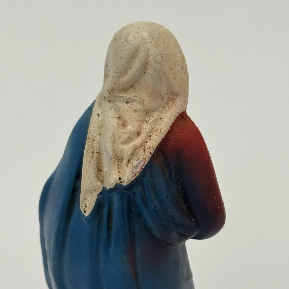 Vintage Western Germany Paper Mache Nativity Figure Virgin Mary 4
